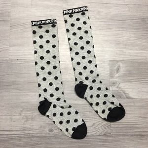 FINAL PRICE VS PINK Polka Dot Knee High Socks